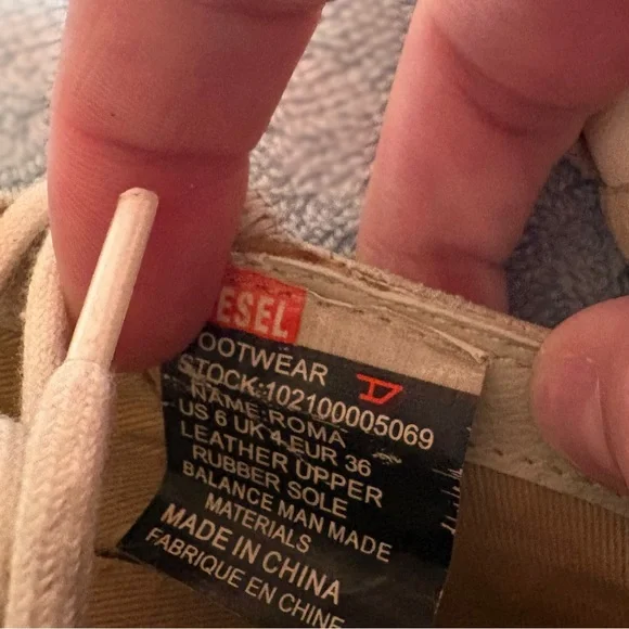 Vintage Diesel Cream Lace-Up Sneaker/ Ballet Flats - Picture 10 of 10